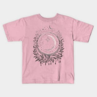 Aesthetic dark cute hippie moon black pagan Illuminati Kids T-Shirt